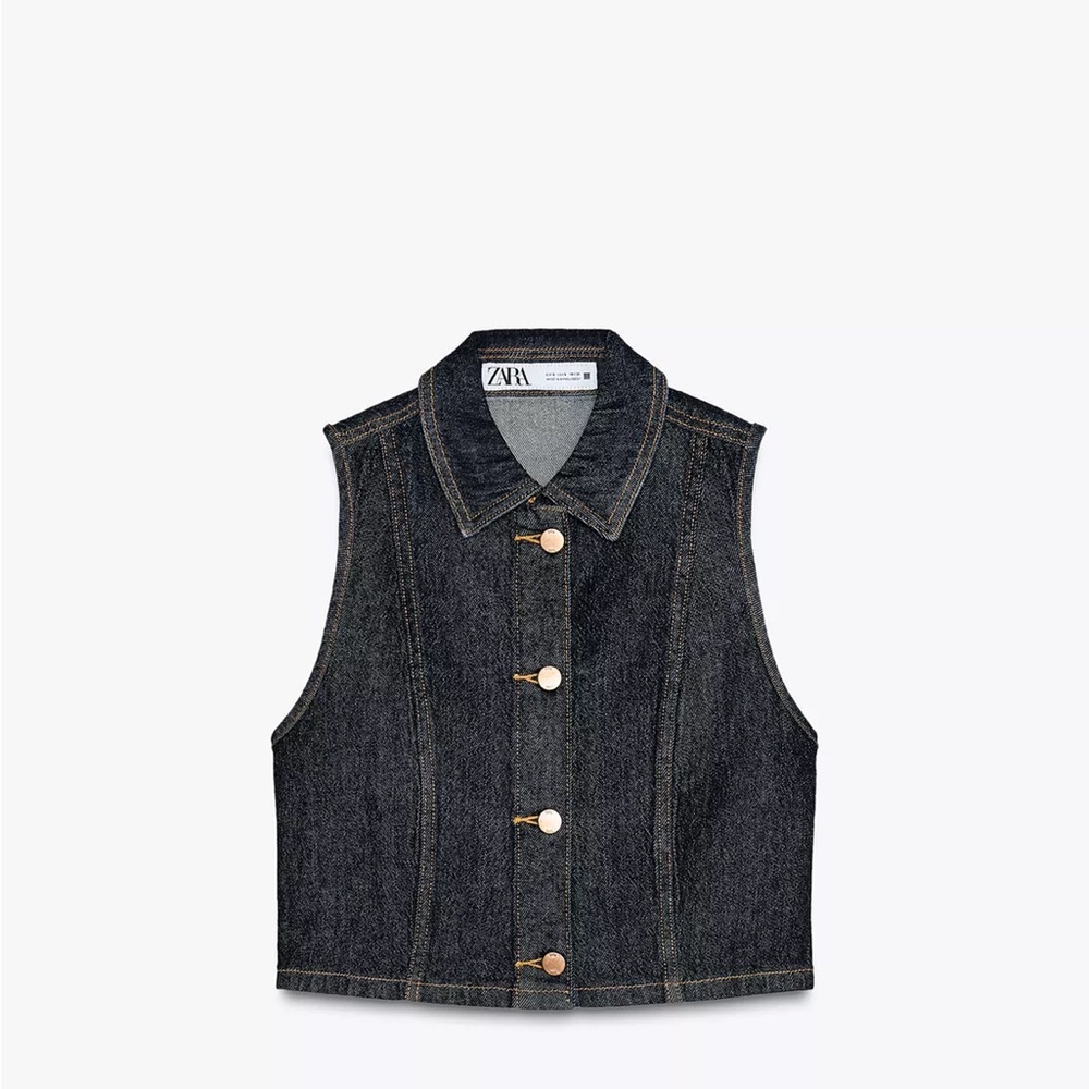 Zara women’s Dark Gray Denim Vest